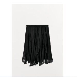 NWT NEVER WORN Zara Ruffle Skirt Black Size M